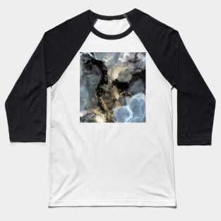 Stormy Sky, grey gold black abstract art, Dark and Moody Clouds Baseball T-Shirt